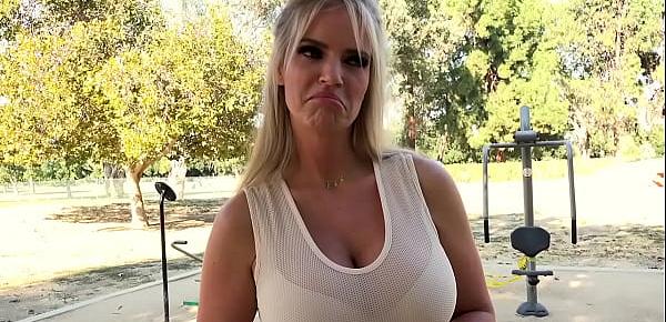  This busty blonde MILF turns her workout into a suck and fuck session